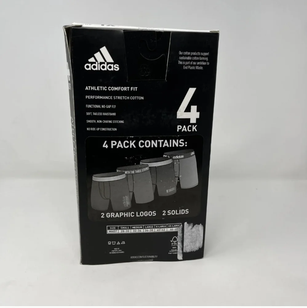 New! Adidas Mens 4-Pack Mens Underwear Size XLarge - Picture 3 of 4
